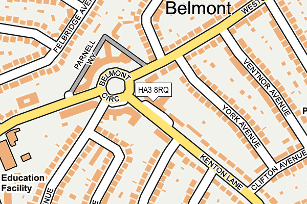 HA3 8RQ map - OS OpenMap – Local (Ordnance Survey)