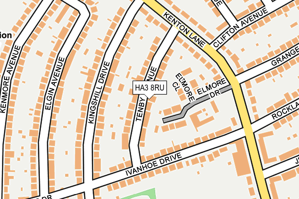 HA3 8RU map - OS OpenMap – Local (Ordnance Survey)