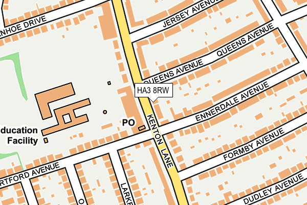 HA3 8RW map - OS OpenMap – Local (Ordnance Survey)