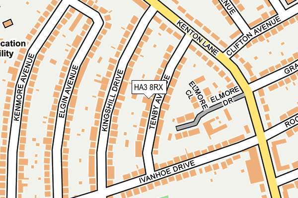 HA3 8RX map - OS OpenMap – Local (Ordnance Survey)