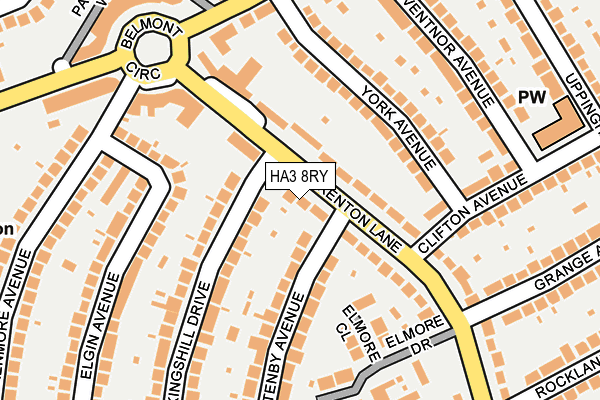 HA3 8RY map - OS OpenMap – Local (Ordnance Survey)