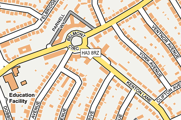 HA3 8RZ map - OS OpenMap – Local (Ordnance Survey)