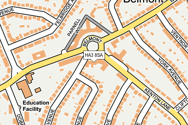 HA3 8SA map - OS OpenMap – Local (Ordnance Survey)