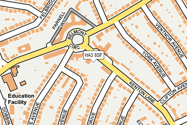 HA3 8SF map - OS OpenMap – Local (Ordnance Survey)