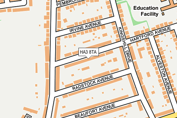 HA3 8TA map - OS OpenMap – Local (Ordnance Survey)