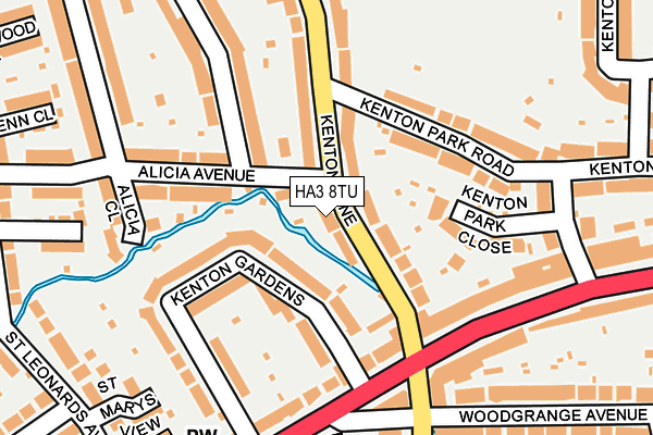 HA3 8TU map - OS OpenMap – Local (Ordnance Survey)