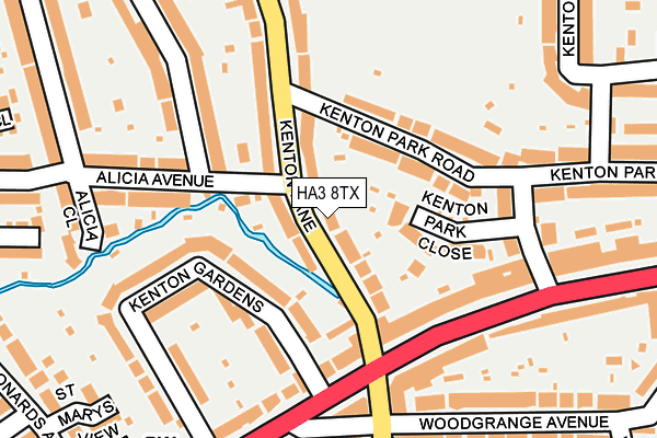 HA3 8TX map - OS OpenMap – Local (Ordnance Survey)