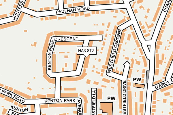 HA3 8TZ map - OS OpenMap – Local (Ordnance Survey)