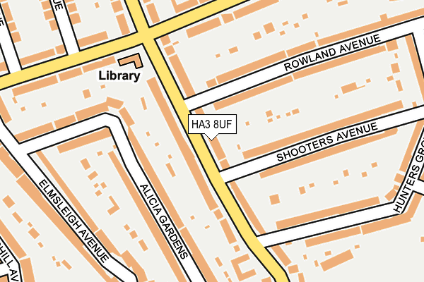 HA3 8UF map - OS OpenMap – Local (Ordnance Survey)