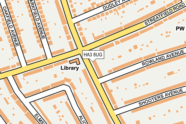 HA3 8UG map - OS OpenMap – Local (Ordnance Survey)