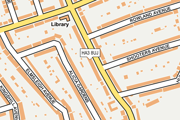 HA3 8UJ map - OS OpenMap – Local (Ordnance Survey)