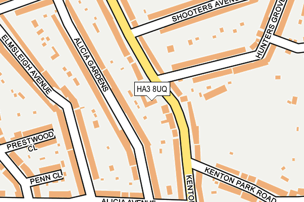 HA3 8UQ map - OS OpenMap – Local (Ordnance Survey)