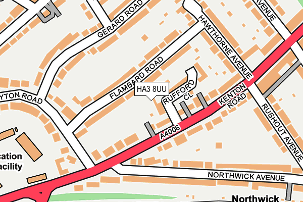 HA3 8UU map - OS OpenMap – Local (Ordnance Survey)