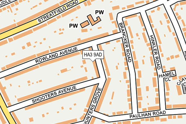 HA3 9AD map - OS OpenMap – Local (Ordnance Survey)