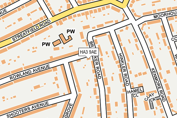 HA3 9AE map - OS OpenMap – Local (Ordnance Survey)