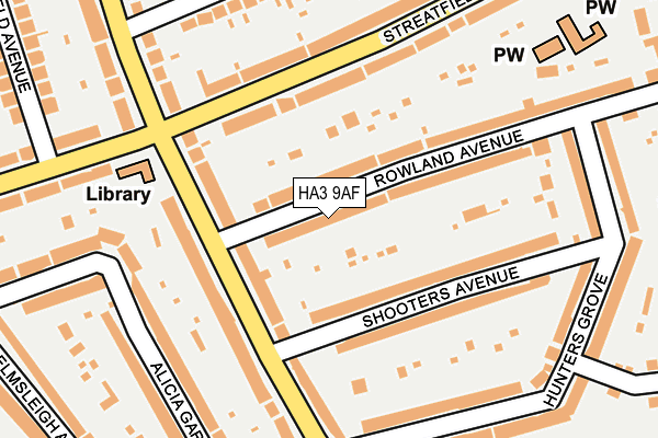 HA3 9AF map - OS OpenMap – Local (Ordnance Survey)