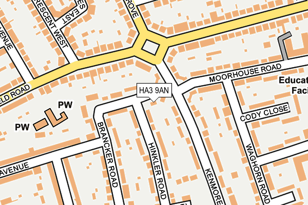 HA3 9AN map - OS OpenMap – Local (Ordnance Survey)