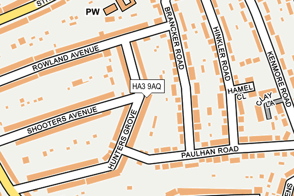 HA3 9AQ map - OS OpenMap – Local (Ordnance Survey)
