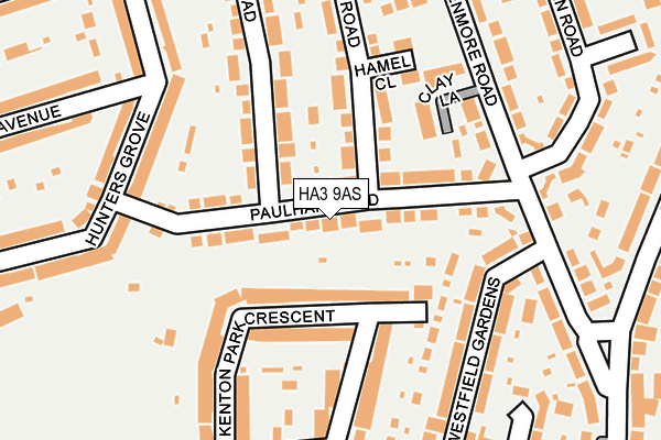 HA3 9AS map - OS OpenMap – Local (Ordnance Survey)