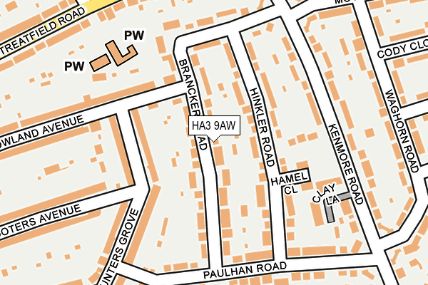 HA3 9AW map - OS OpenMap – Local (Ordnance Survey)