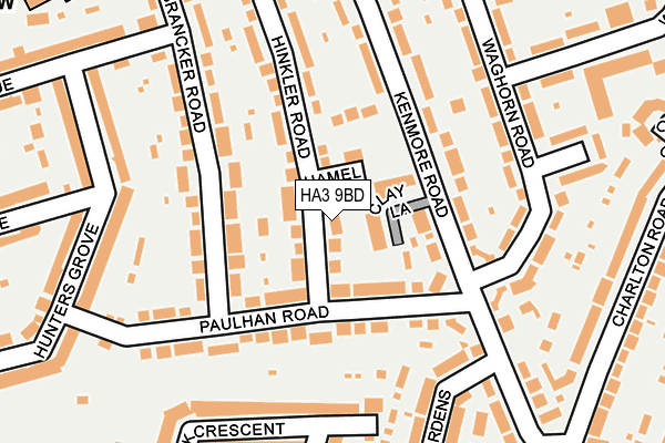 HA3 9BD map - OS OpenMap – Local (Ordnance Survey)