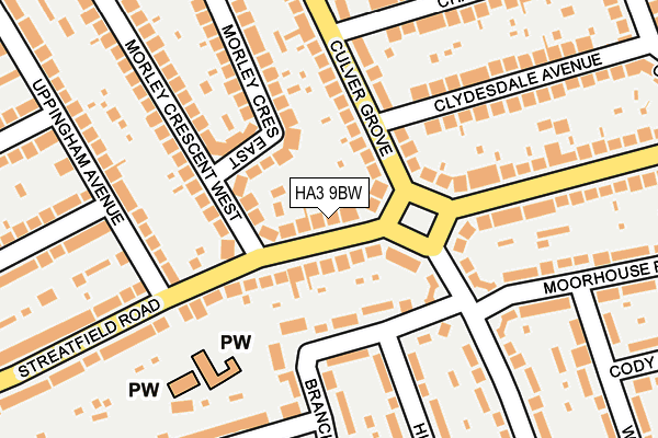 HA3 9BW map - OS OpenMap – Local (Ordnance Survey)