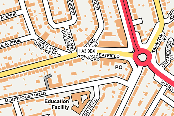 HA3 9BX map - OS OpenMap – Local (Ordnance Survey)