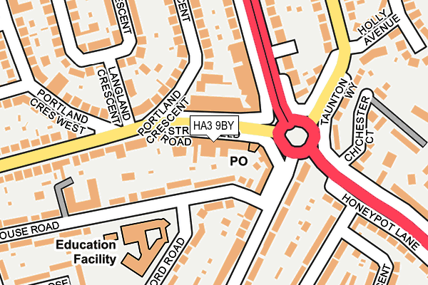 HA3 9BY map - OS OpenMap – Local (Ordnance Survey)