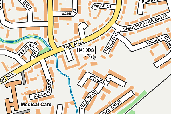 HA3 9DG map - OS OpenMap – Local (Ordnance Survey)