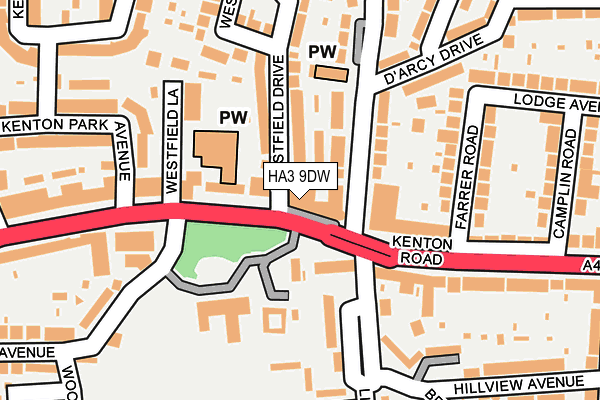 HA3 9DW map - OS OpenMap – Local (Ordnance Survey)