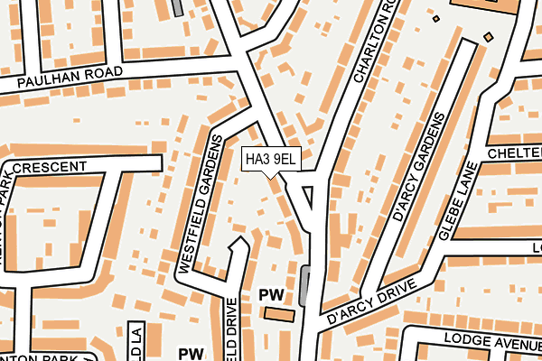 HA3 9EL map - OS OpenMap – Local (Ordnance Survey)