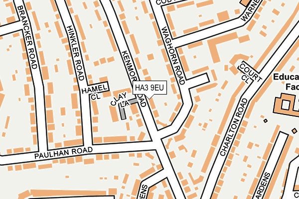 HA3 9EU map - OS OpenMap – Local (Ordnance Survey)