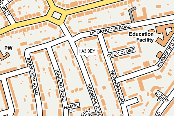 HA3 9EY map - OS OpenMap – Local (Ordnance Survey)