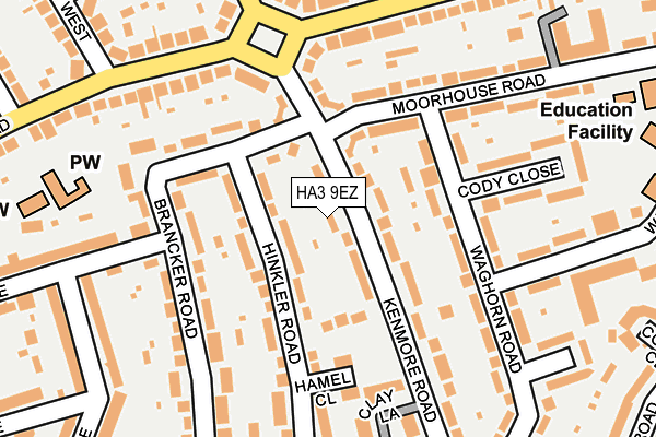 HA3 9EZ map - OS OpenMap – Local (Ordnance Survey)