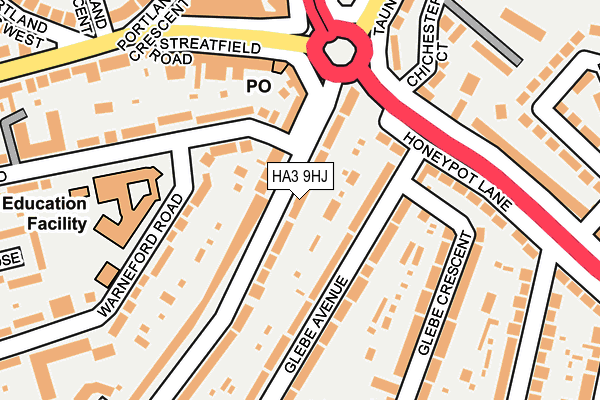 HA3 9HJ map - OS OpenMap – Local (Ordnance Survey)
