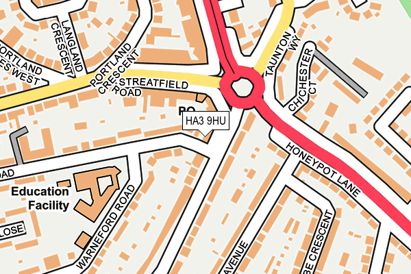 HA3 9HU map - OS OpenMap – Local (Ordnance Survey)