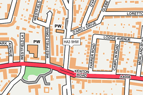 HA3 9HW map - OS OpenMap – Local (Ordnance Survey)