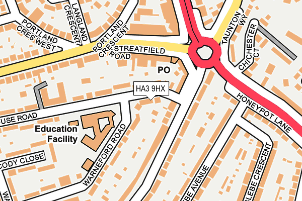 HA3 9HX map - OS OpenMap – Local (Ordnance Survey)