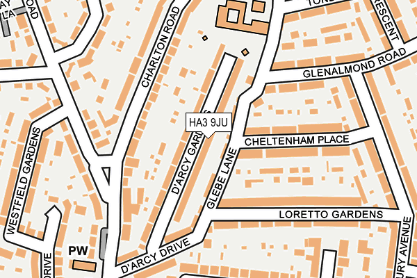 HA3 9JU map - OS OpenMap – Local (Ordnance Survey)