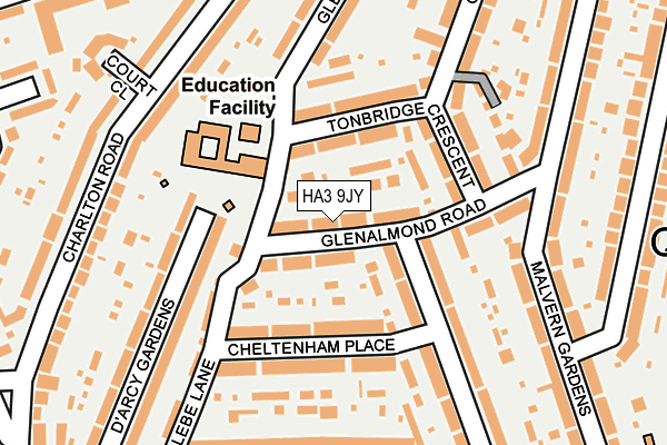 HA3 9JY map - OS OpenMap – Local (Ordnance Survey)