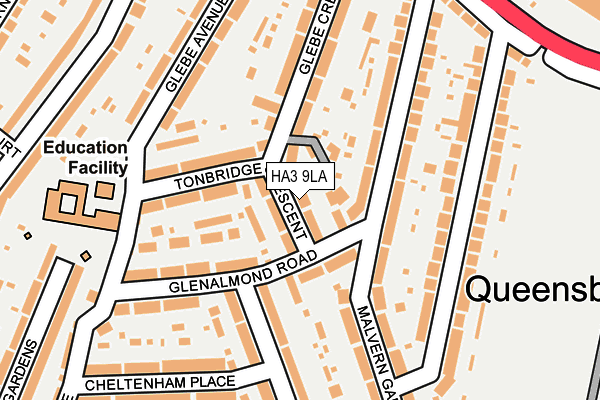 HA3 9LA map - OS OpenMap – Local (Ordnance Survey)