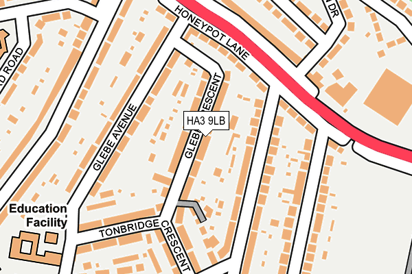 HA3 9LB map - OS OpenMap – Local (Ordnance Survey)