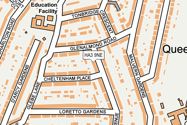 HA3 9NE map - OS OpenMap – Local (Ordnance Survey)