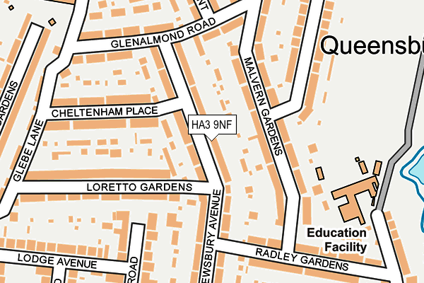 HA3 9NF map - OS OpenMap – Local (Ordnance Survey)