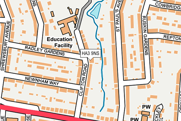 HA3 9NS map - OS OpenMap – Local (Ordnance Survey)