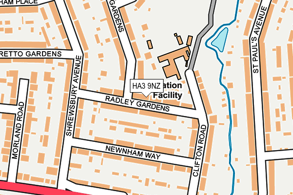 HA3 9NZ map - OS OpenMap – Local (Ordnance Survey)