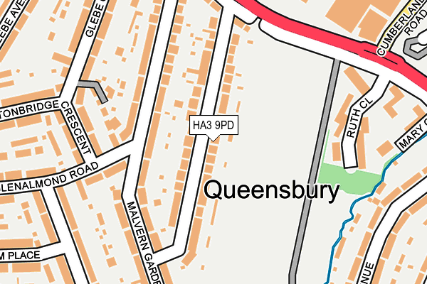 HA3 9PD map - OS OpenMap – Local (Ordnance Survey)