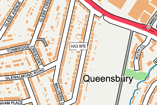 HA3 9PE map - OS OpenMap – Local (Ordnance Survey)