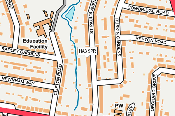 HA3 9PR map - OS OpenMap – Local (Ordnance Survey)