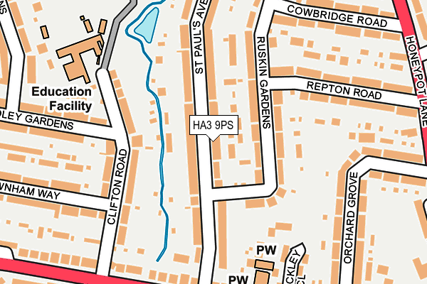 HA3 9PS map - OS OpenMap – Local (Ordnance Survey)